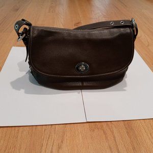 Coach like new brown leather shoulder bag